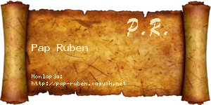 Pap Ruben névjegykártya